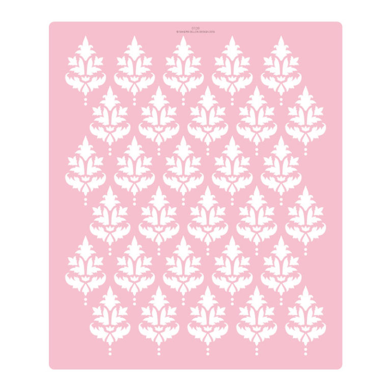 Extra Tall Classic Damask Cake Stencil SANDRA DILLON DESIGN