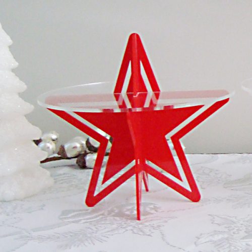 Starry Night Cupcake Stand Red by Sandra Dillon Design