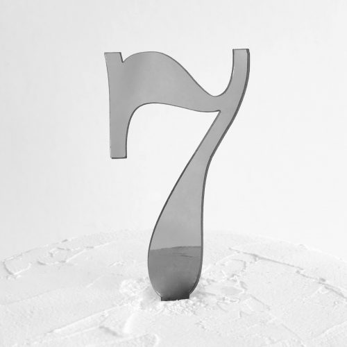 Number 7 Cake Topper Silver