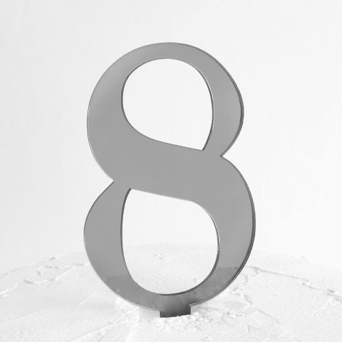 Number 8 Cake Topper Silver