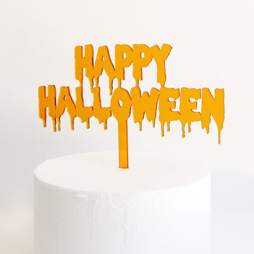 Happy Halloween Cake Topper in Amber