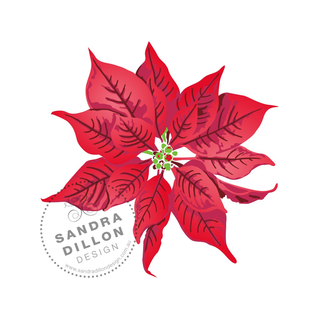 Poinsettia Multi-Colour Stencil - SANDRA DILLON DESIGN