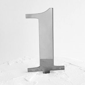 Number 1 Cake Topper Silver
