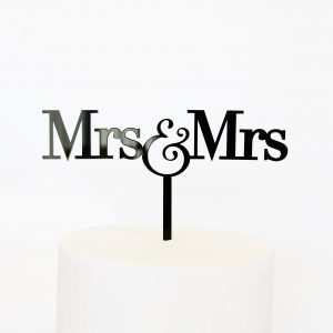 Mrs and Mrs Cake Topper in Black
