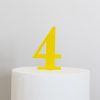 Number 4 Cake Topper Yellow