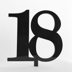 Classic Number 18 Cake Topper in Black
