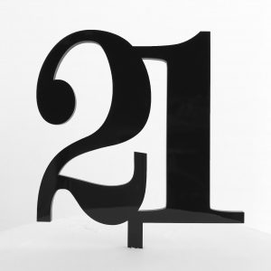Classic Number 21 Cake Topper in Black