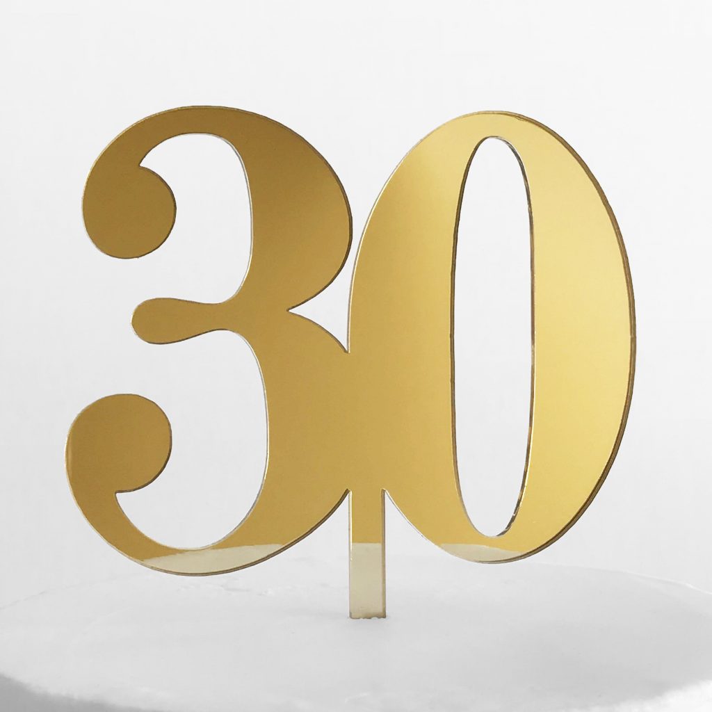 Classic Number 30 Cake Topper - SANDRA DILLON DESIGN