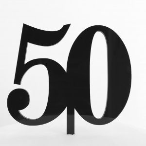 Classic Number 50 Cake Topper in Black