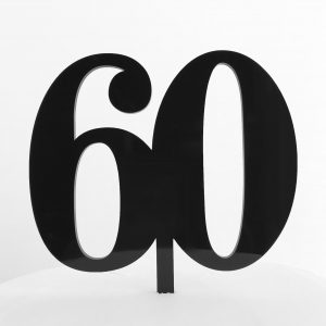 Classic Number 60 Cake Topper in Black