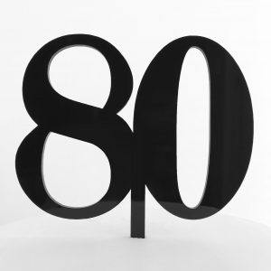 Classic Number 80 Cake Topper in Black