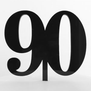 Classic Number 90 Cake Topper in Black