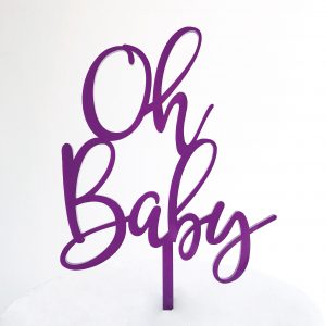 Oh Baby Cake Topper in Purple