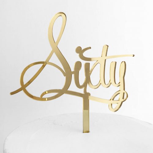 Sensational Sixty Cake Topper in Gold Mirror