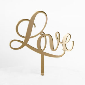Sweet Love Cake Topper in Gold Mirror
