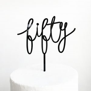 Wild Fifty Cake Topper in Black