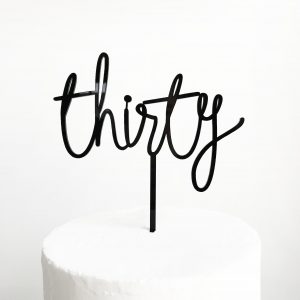Wild Thirty Cake Topper in Black