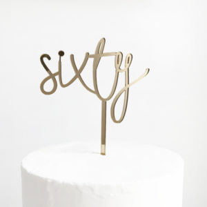 Wild Sixty Cake Topper in Gold Mirror