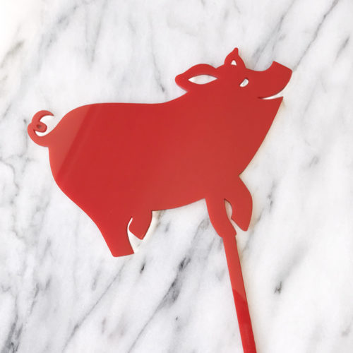 2019 Lucky Pig Cake Topper in Red