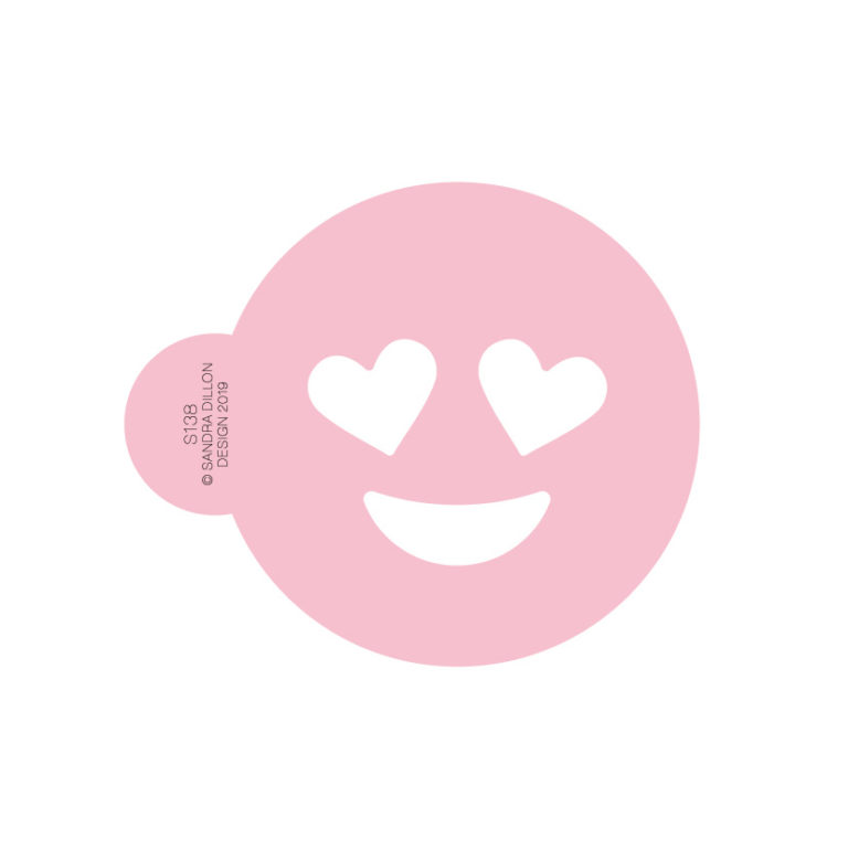 Heart Eyes Emoji Cookie Stencil SANDRA DILLON DESIGN