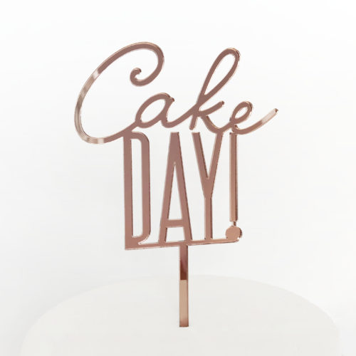 Cool Cake Day Cake Topper in Rose Gold