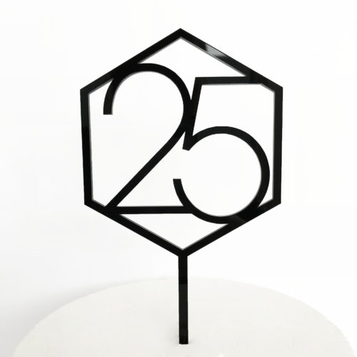 Number 25 Hexagon Cake Topper
