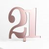 Classic Number 21 Cake Topper in Rose Gold