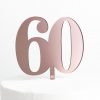 Classic Number 60 Cake Topper in Rose Gold