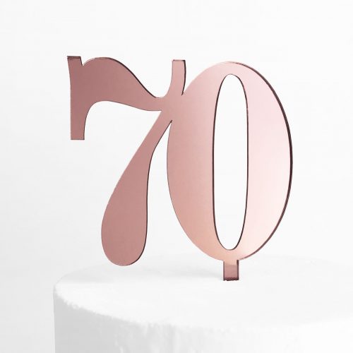 Classic Number 70 Cake Topper in Rose Gold