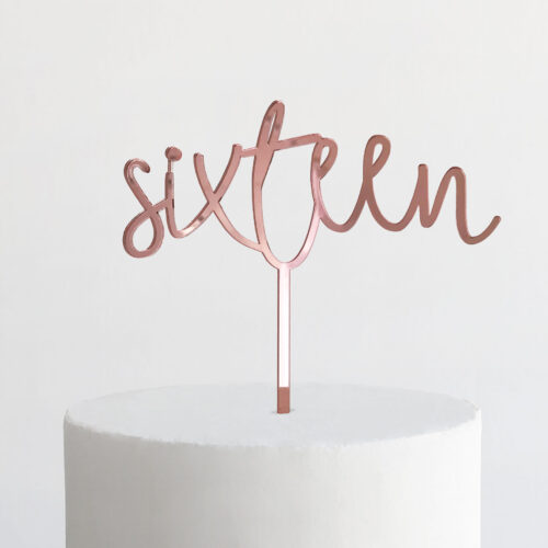 Wild Sixteen Cake Topper in Rose Gold