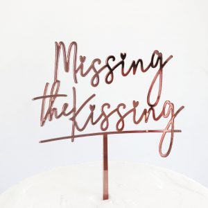 Missing the Kissing Cake Topper in Rose Gold