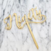 Nifty Ninety Cake Topper in Gold Mirror (Original Size)