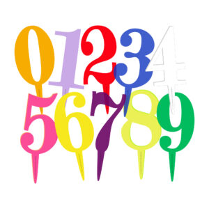 Number Party Cake Topper Set Option 1