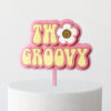 Two Groovy Cake Topper in Pink Pink, Strawberry Cream and Butter
