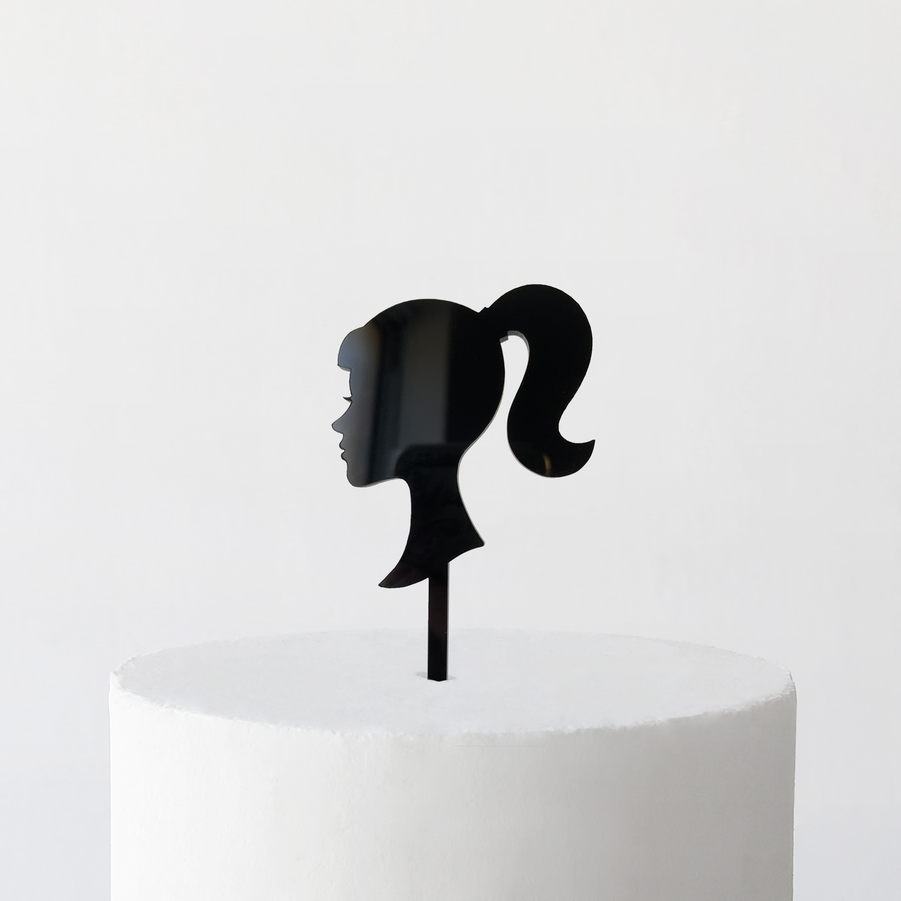 Girl With Ponytail Silhouette Cake Topper Sandra Dillon Design