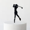 Lady Golfer Silhouette Cake Topper