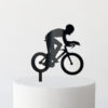 Male Cyclist Silhouette Cake Topper