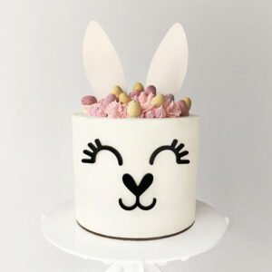 Bunny Ears Cake Topper Set in Double Cream