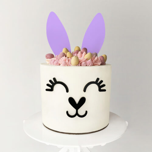 Bunny Ears Cake Topper Set in Mauve