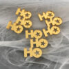 Ho Ho Ho Cake Charms in gold mirror acrylic for cake and cupcake decoration