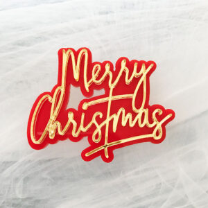 Tiny Merry Christmas Cake Badge to decorate your festive cake.